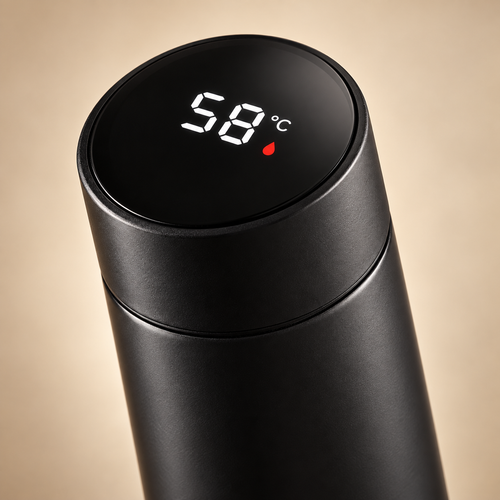 Stillward 500 ml temperature display coffee bottle — product detail and styling view