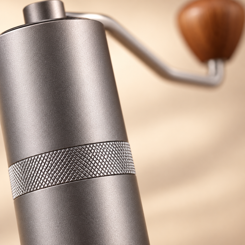 Stillward manual stainless steel burr coffee grinder — product detail and styling view